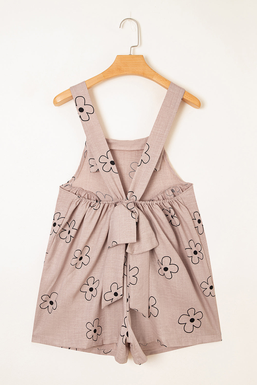 Sepia Rose Floral Print Pockets Loose Casual Romper
