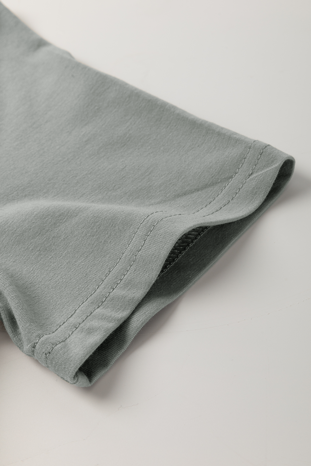 Medium Grey Solid Color Round Neck T Shirt