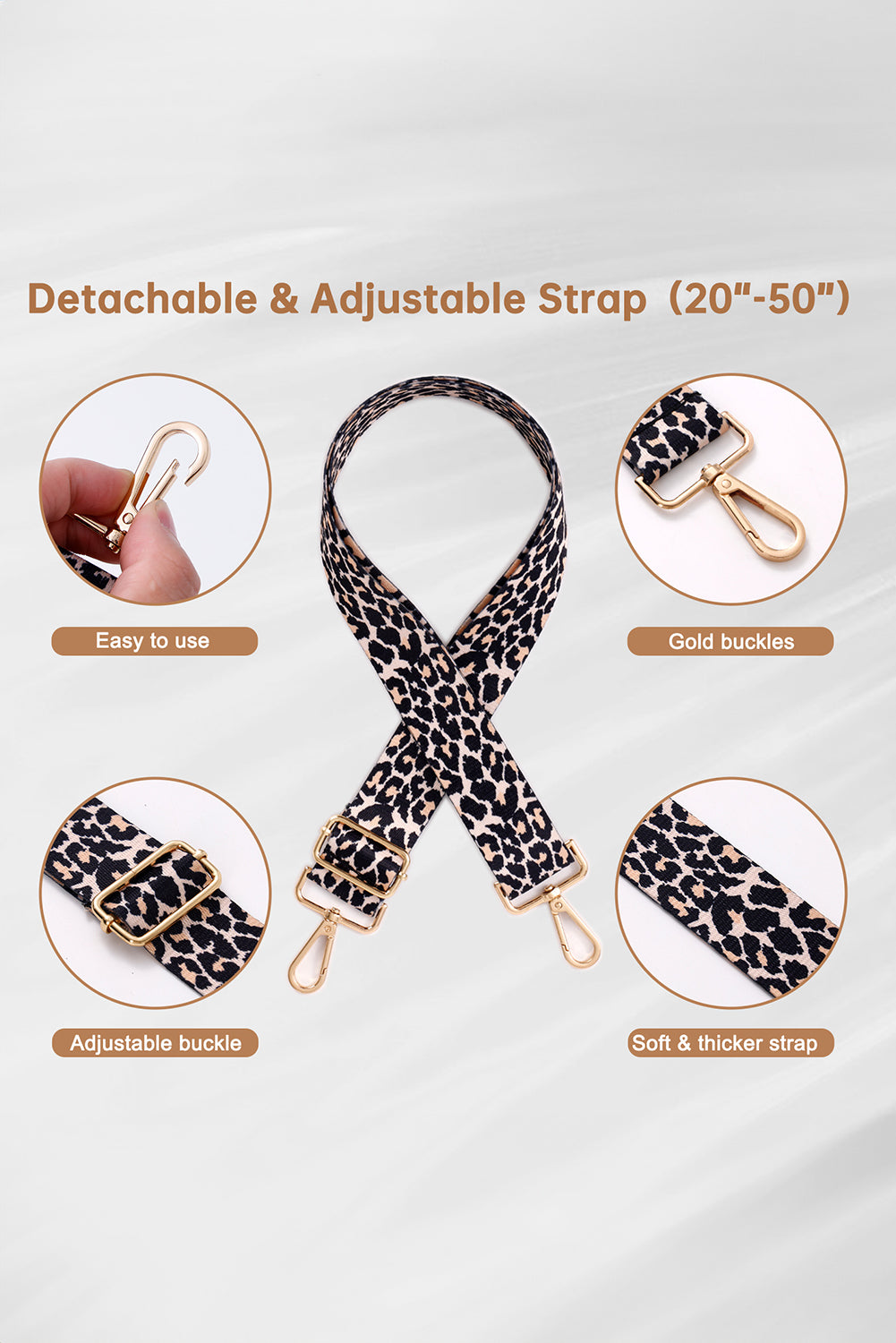 Black Clear PVC Leopard Shoulder Strap Crossbody Bag