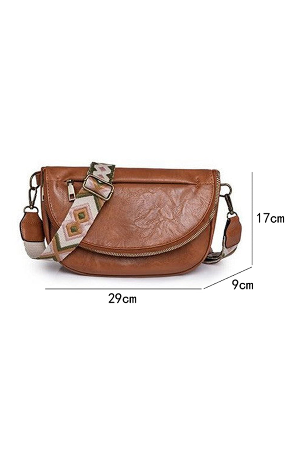 Thai Curry Wide Strap PU Leather Crossbody Bag