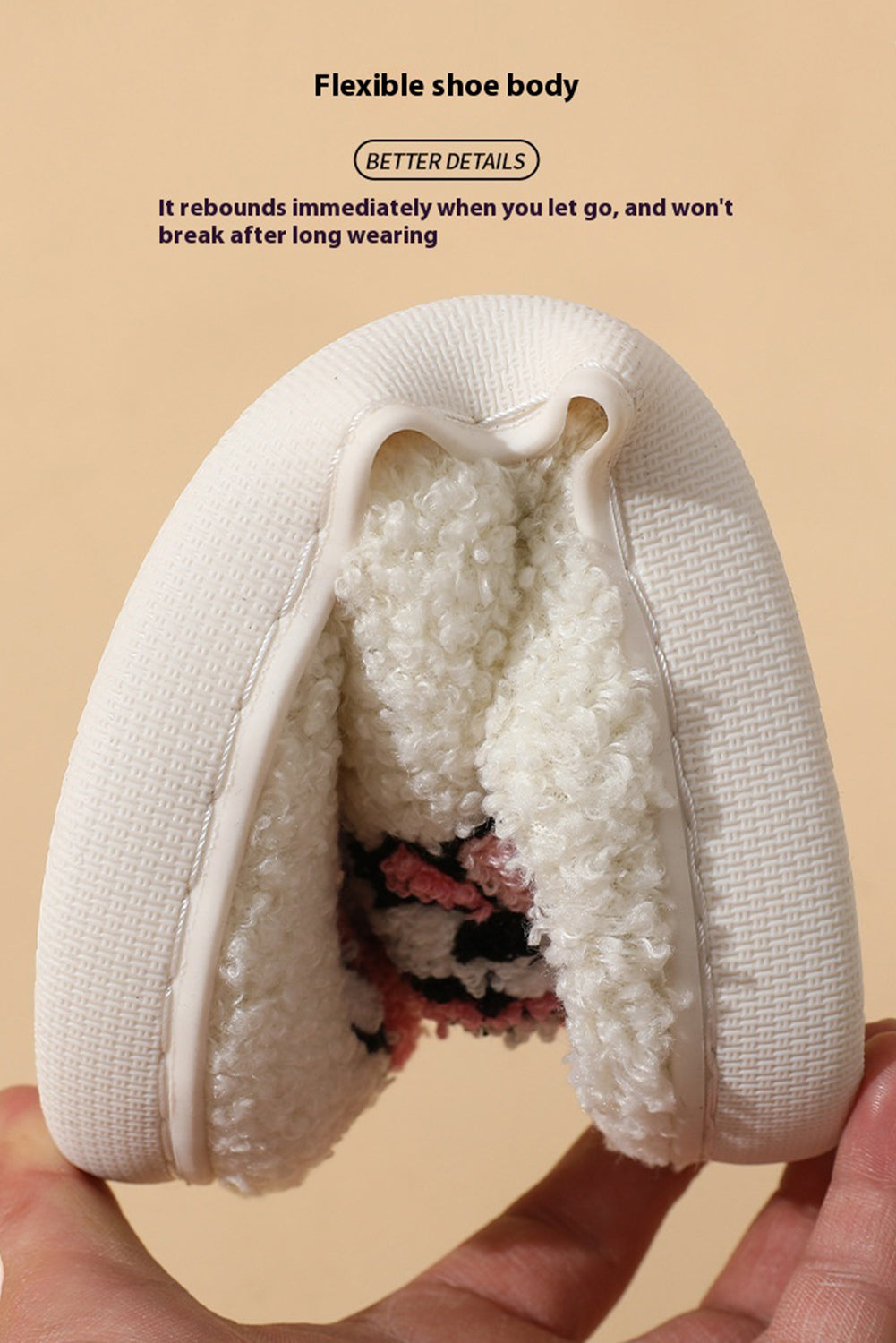White Hat & Boot Printed Plush Thermal Home Slippers