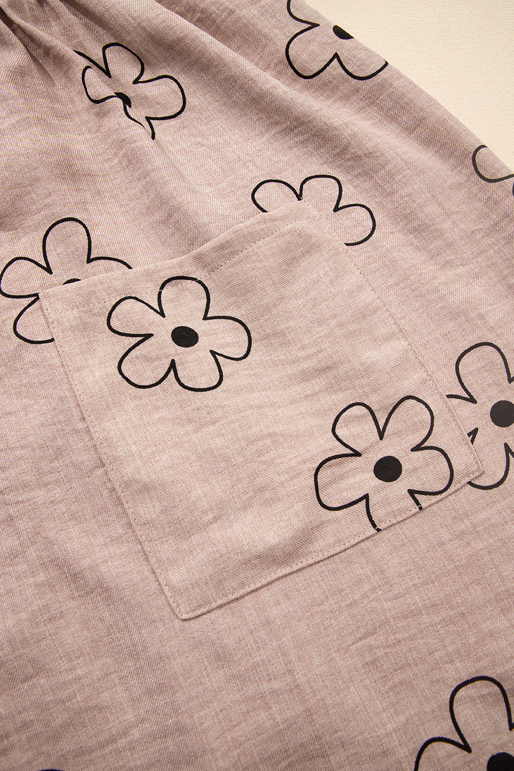 Sepia Rose Floral Print Pockets Loose Casual Romper