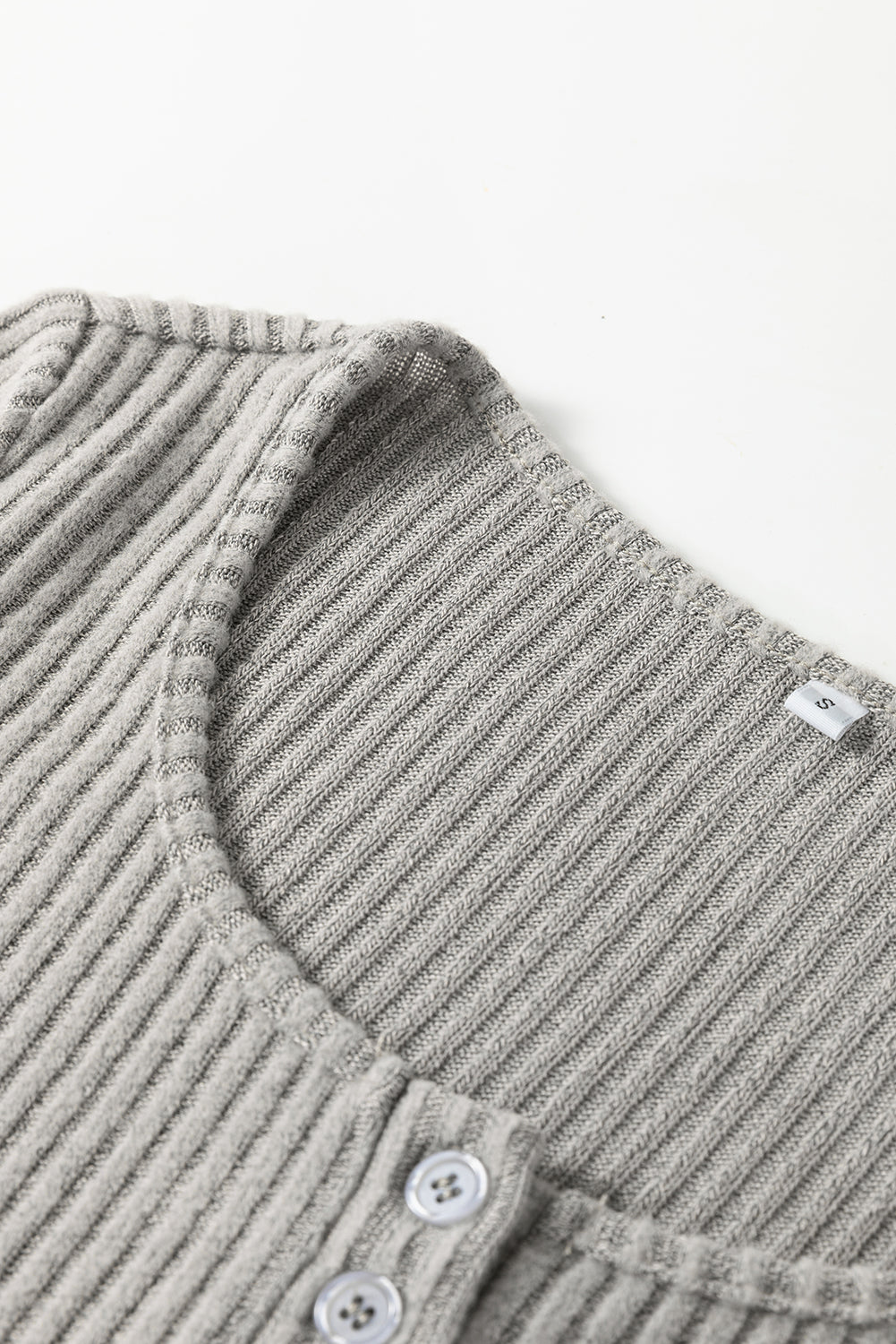 Sleet Ribbed Round Neck Slim Fit Henley Top