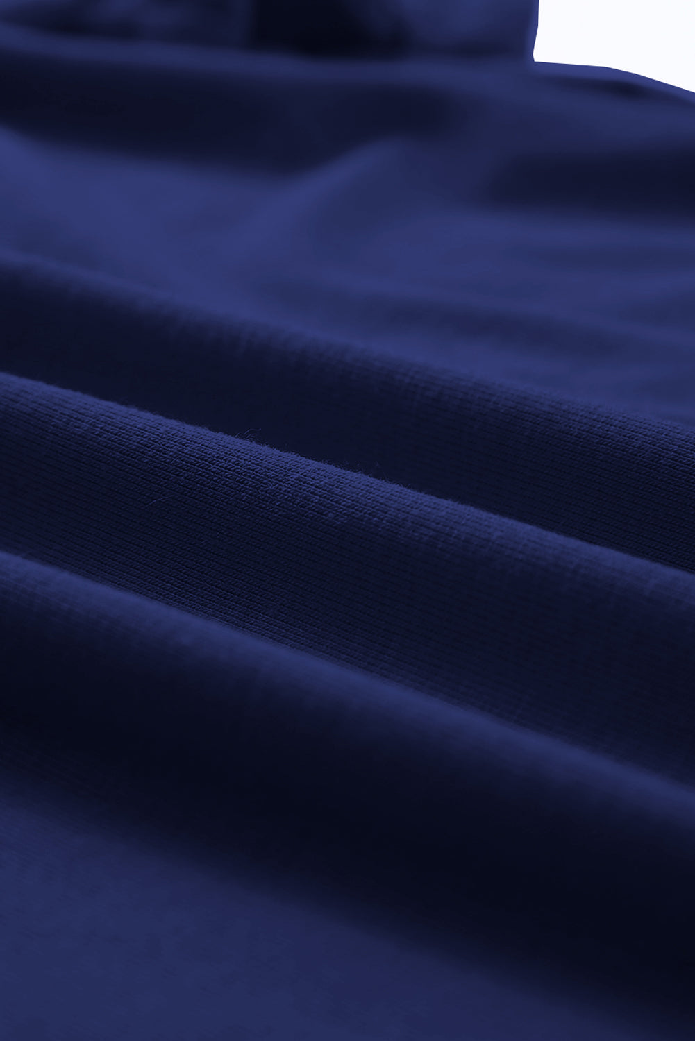 Blue Solid Color Basic Crew Neck Plain Tee