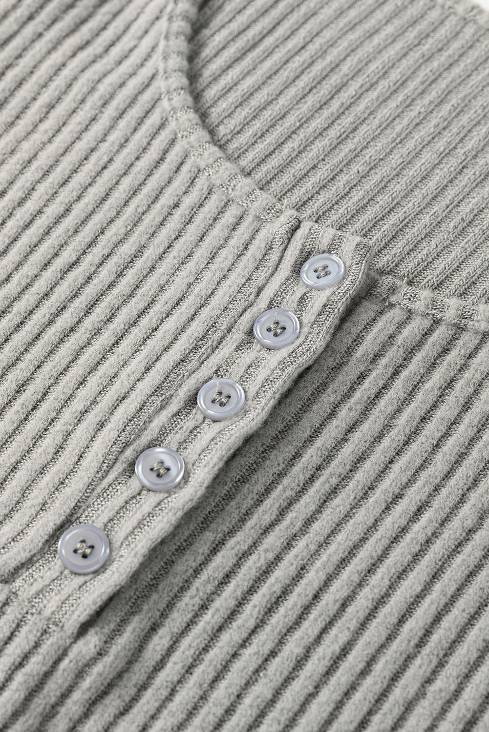 Sleet Ribbed Round Neck Slim Fit Henley Top