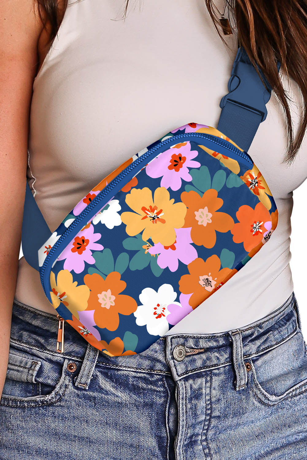 Sail Blue Floral Crossbody Bag