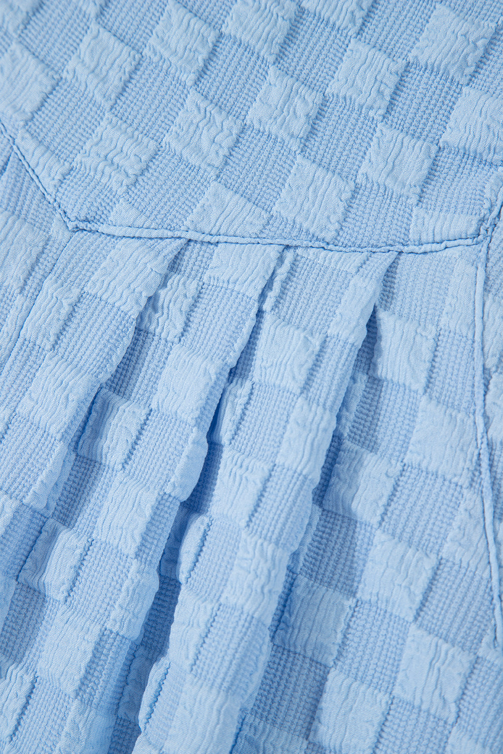 Beau Blue Checkered Pocket High Waist Wide Leg Overall