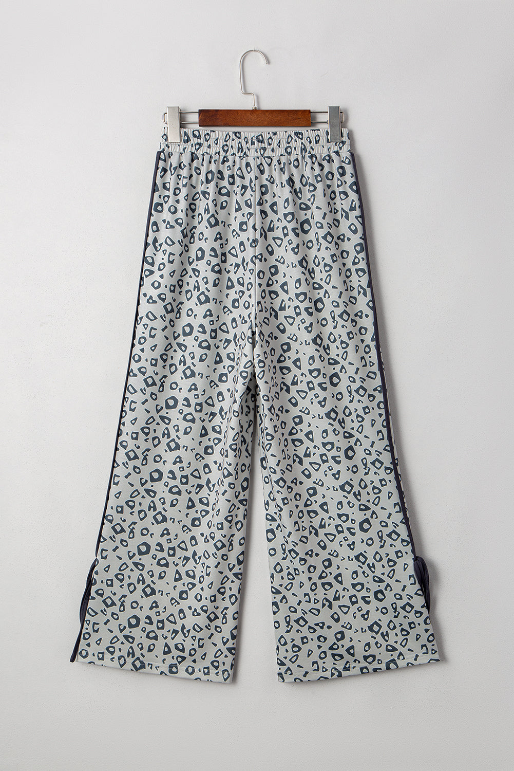 Khaki Leopard Print High Rise Knot Side Pants
