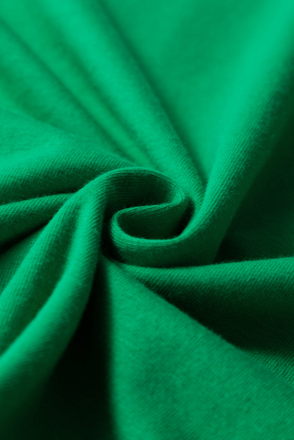Bright Green Solid Color Basic Crew Neck Tee
