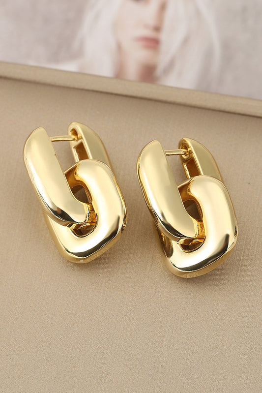 Gold Vintage Geometric Dangle Hoop Earrings