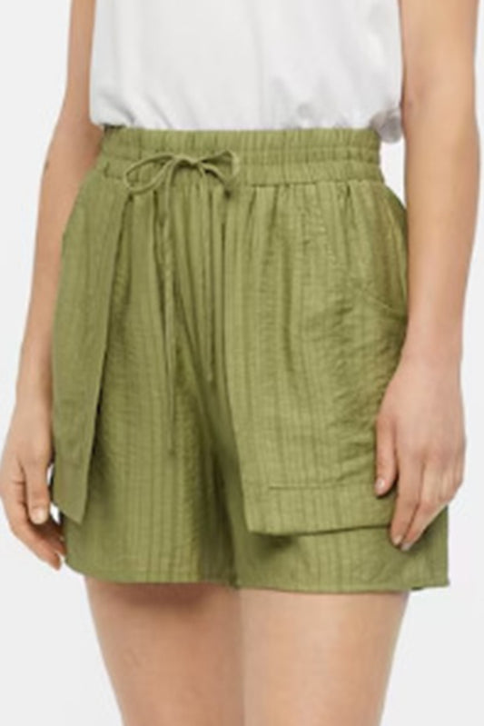 Guacamole Green Tie High Waist Pocket Shorts